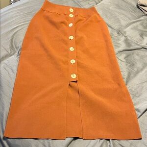 Dagmar Knit Orange Button-Front Women's Skirt